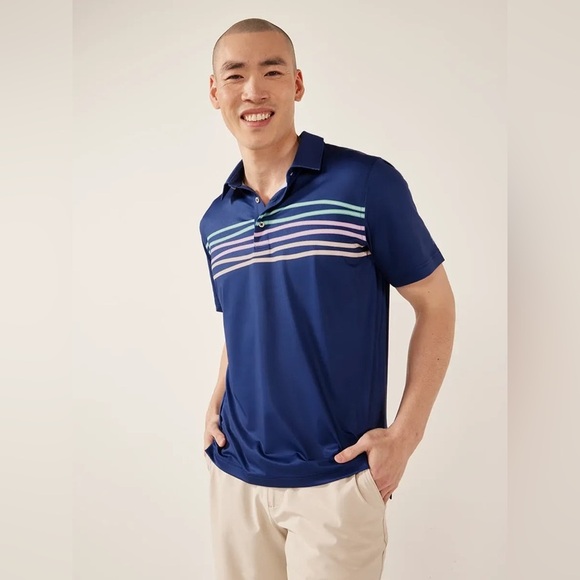 Chubbies performance strip golf polo LG pickelball tennis preppy colorful vacay - Picture 1 of 6